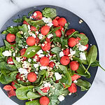 Salat med vandmelon og feta