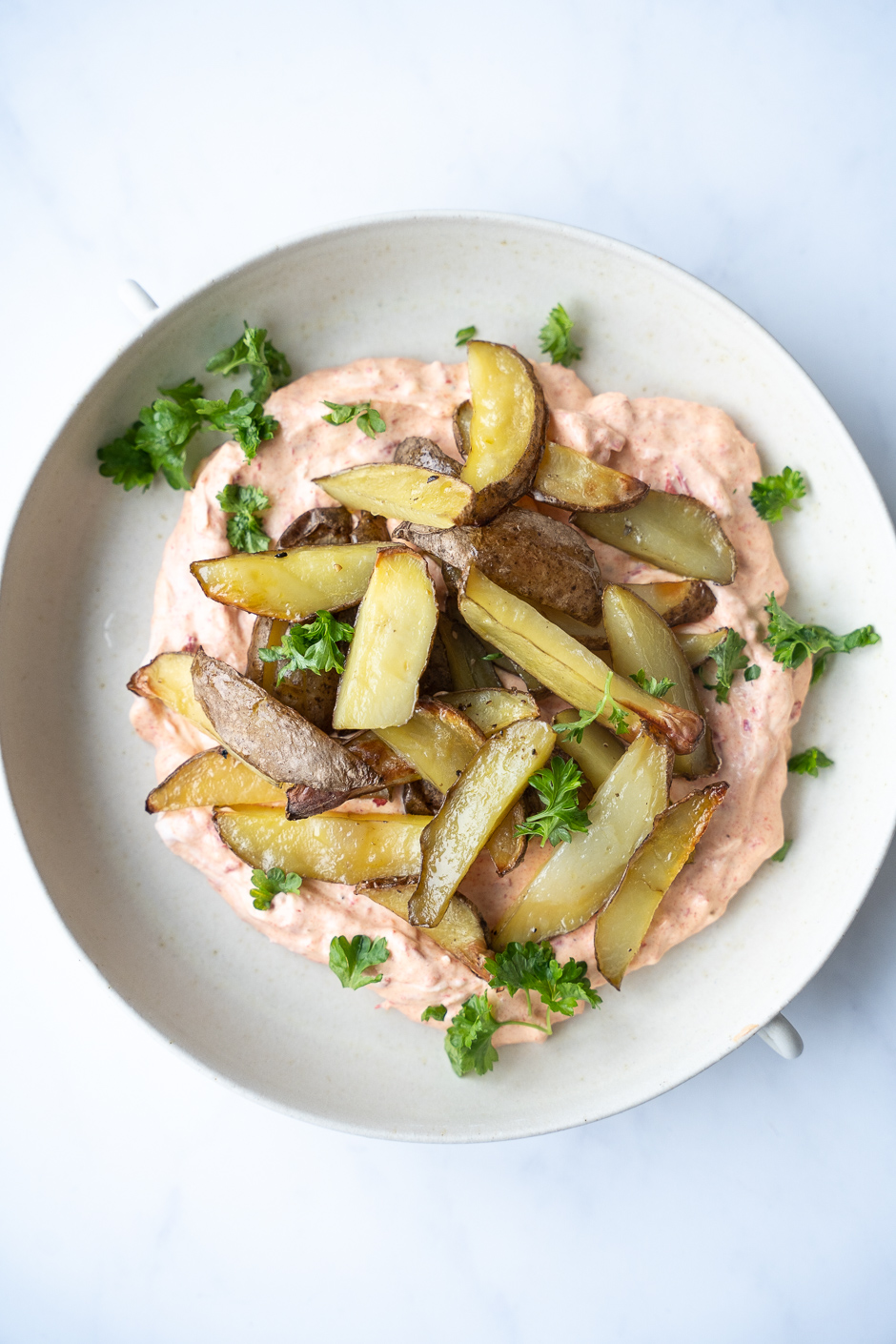 Fetacreme med bagte kartofler