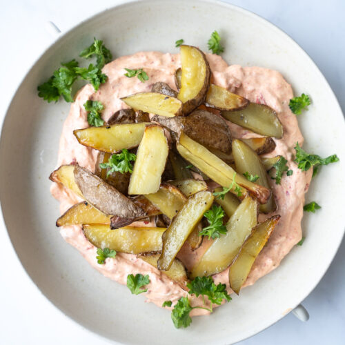 Fetacreme med bagte kartofler