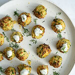 kartoffelkugler med halloumi