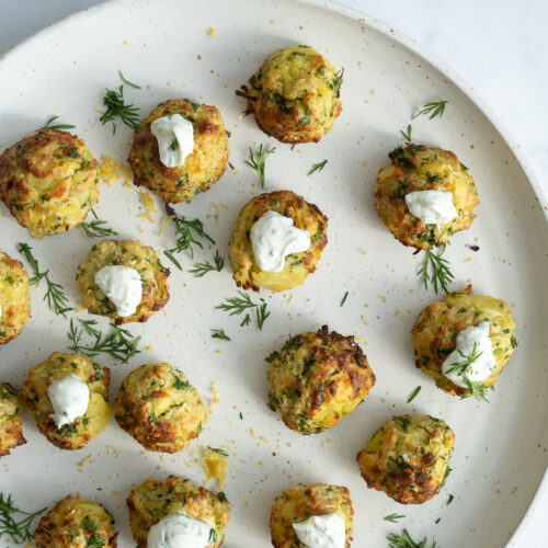 kartoffelkugler med halloumi