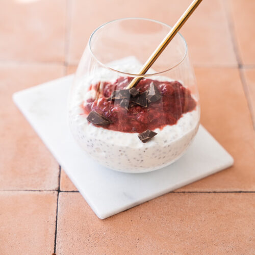 Chiagrød med hytteost