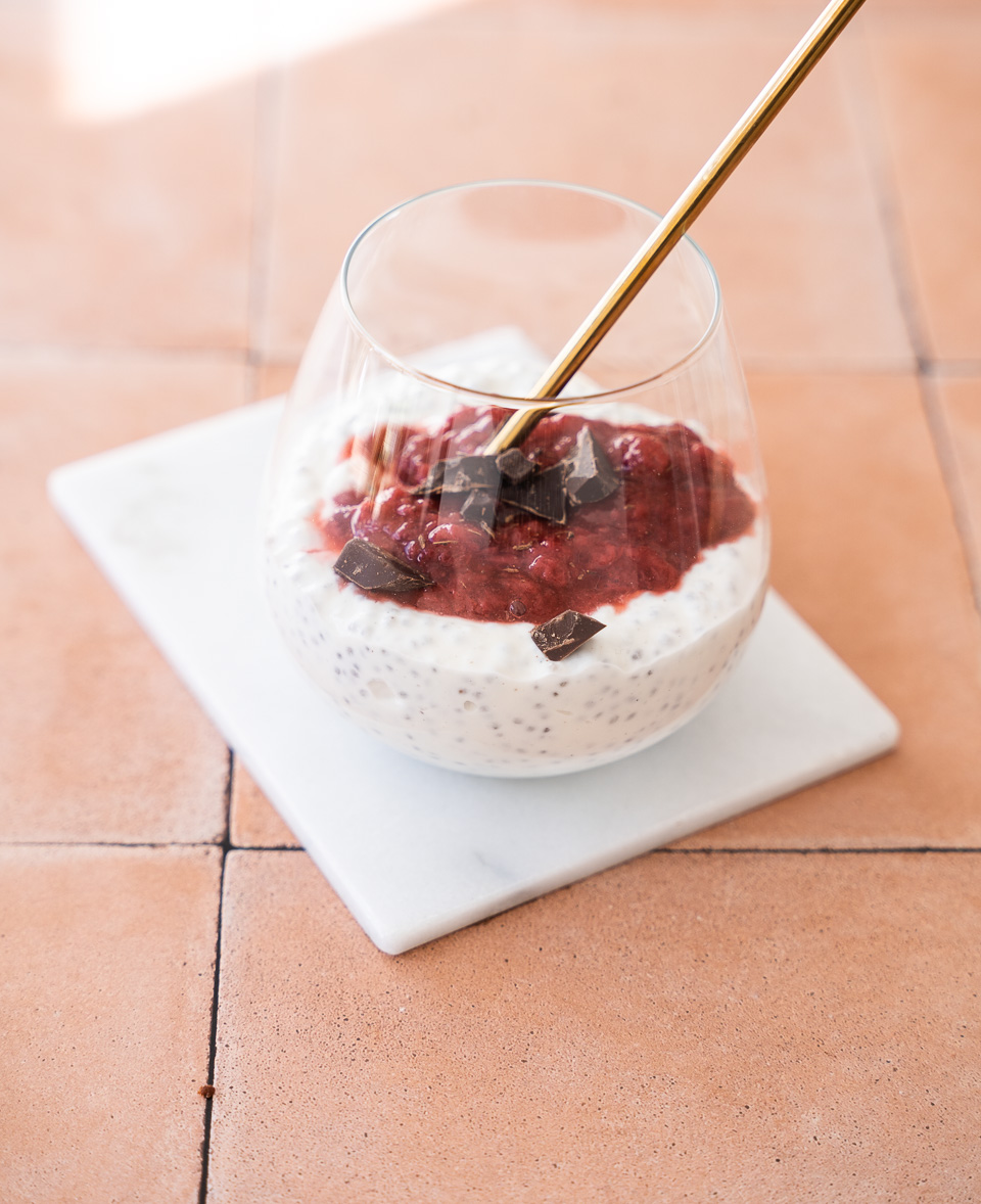 Chiagrød med hytteost