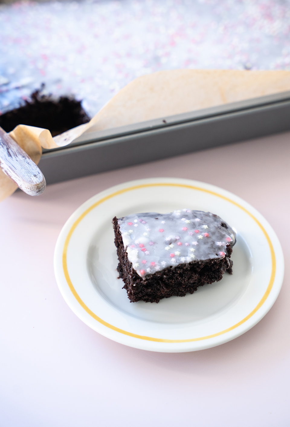 Chokoladekage i bradepande